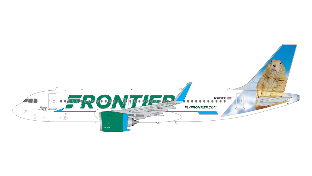 Airbus A320neo Frontier Airlines N303FR Poppy the Prairie Dog Product code G2FFT1142