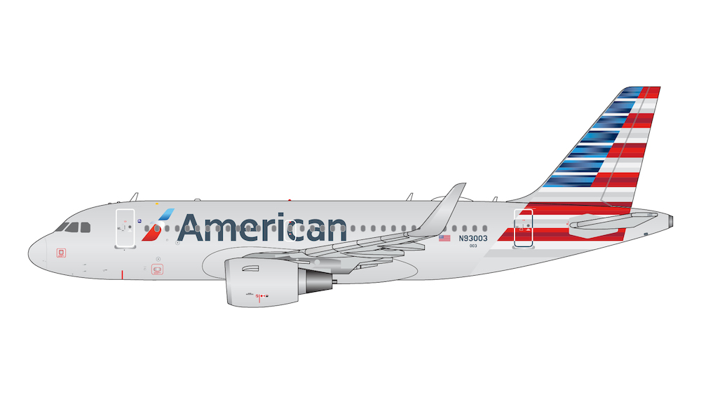 Airbus A319 American Airlines N93003 Product code GJAAL2084