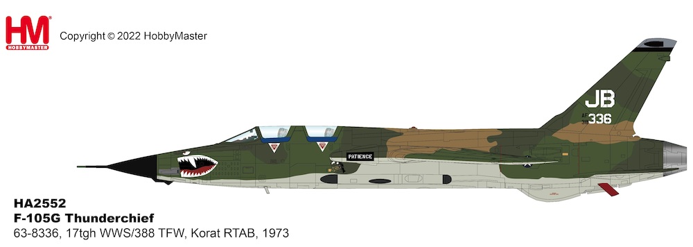 F105G Thunderchief USAF, 63-8336, 17tgh WWS/388 TFW, Korat RTAB, 1973 Product code HA2552