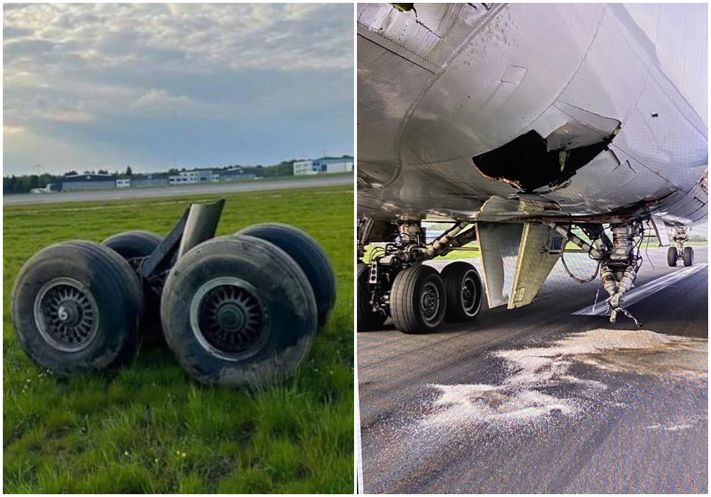 B747-400F da Cargolux perde parte do trem de aterragem traseiro durante uma aterragem de emergência
