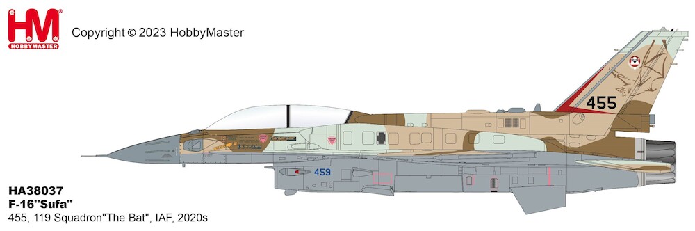 hobbymaster-ha38037-f16i-fighting-falcon-sufa-455-119-squadron-the-bat-iaf-with-4-x-mk117-x2e-200553_0