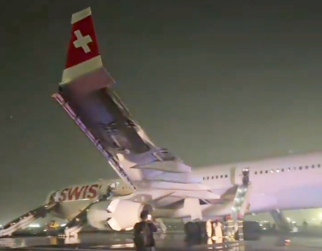 Airbus A330 da SWISS é evacuado após falha de motor durante a descolagem