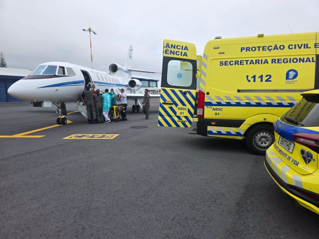 Falcon 50 da Força Aérea Portuguesa realiza três transportes no mesmo dia